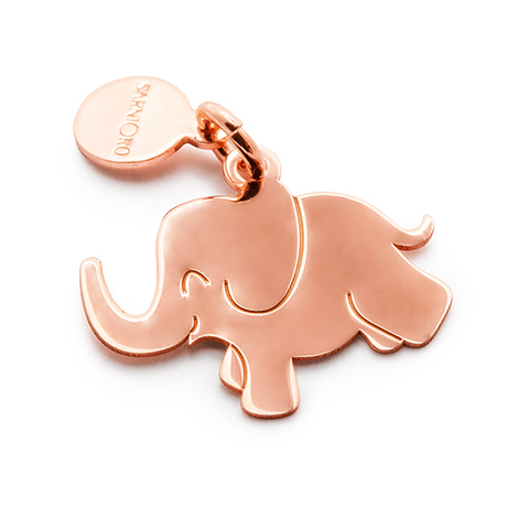 Charm in argento e pvd oro rosa "Elefante"