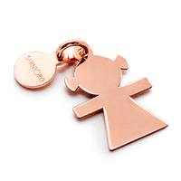 charm bimba in argento rose gold