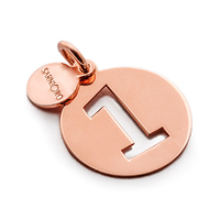 charm number one in argento rose gold