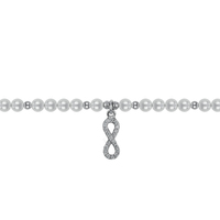 bracciale infinito in argento con perle e zirconi 