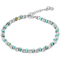 bracciale in argento925 con beads celesti e silver