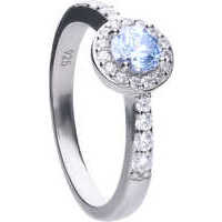 anello diamonfire in argento con zircone azzurro