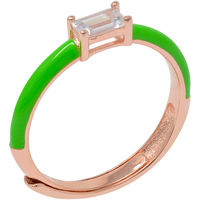 anello in argento925 smaltato verde con cristallo