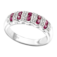 anello au750+rubini+diamanti