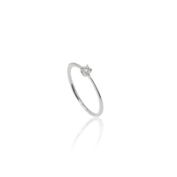 solitario in oro bianco 18kt e zircone mis 12