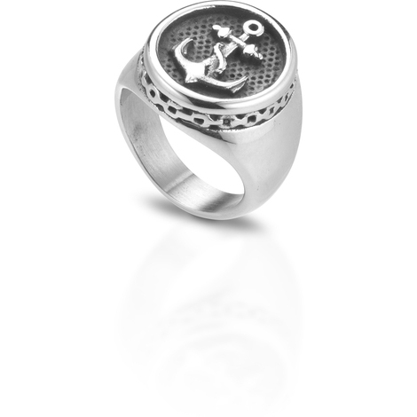 Anello mis-22 in acciaio con simbolo ancora
