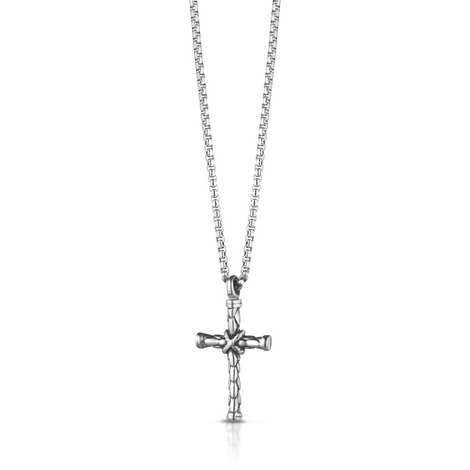 Collana in acciaio con ciondolo a forma di croce