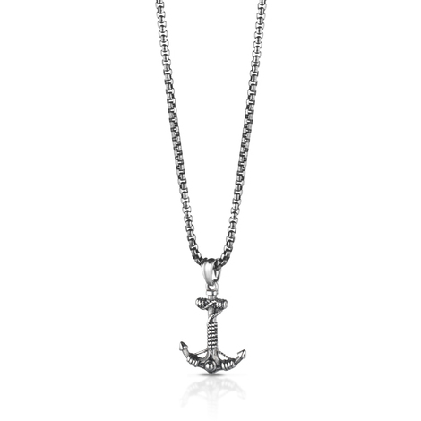 Collana in acciaio con ciondolo a forma di ancora