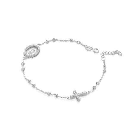 Bracciale rosario in argento con cristalli