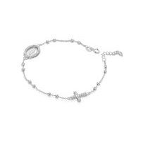 bracciale rosario in argento con cristalli