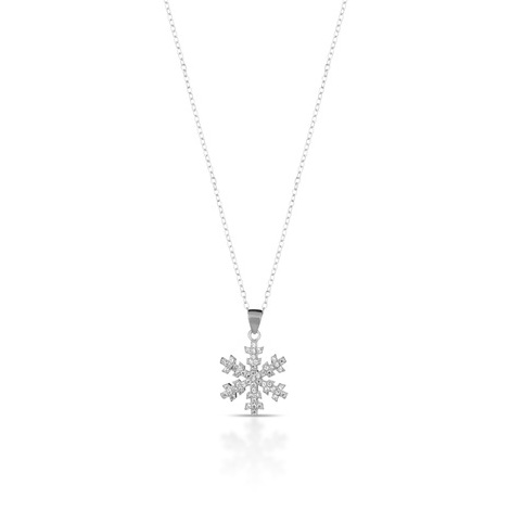 Girocollo in argento con ciondolo fiocco di neve