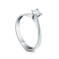 solitario con brillante 0,15ct 4 griff lineare