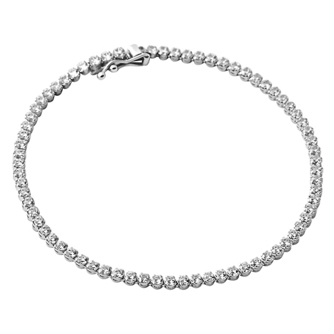 Bracciale donna tennis in oro bianco 18kt e zirc.