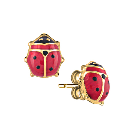 Orecchini bimba coccinella in oro 18kt