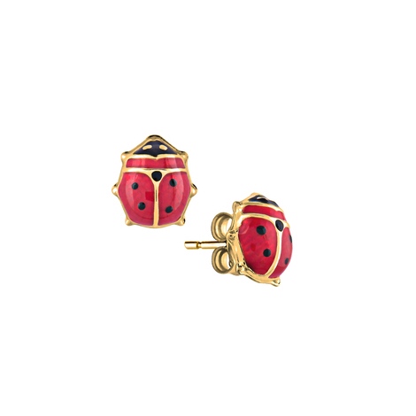 Orecchini bimba coccinella piccola in oro 18kt