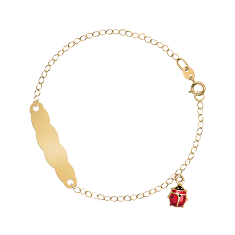 Bracciale bimba con coccinella e nuvola oro 18kt