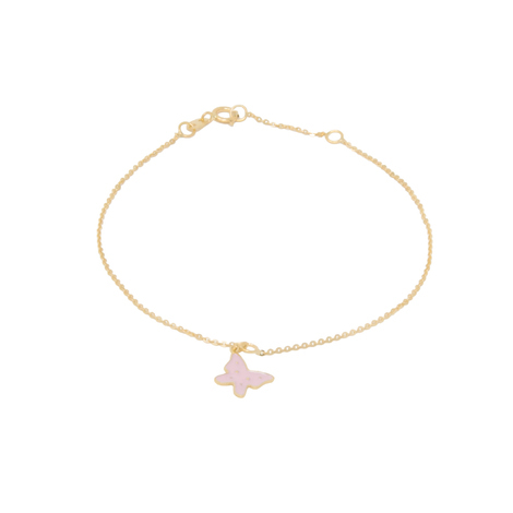 Bracciale bimba con charms farfalla in oro 18kt