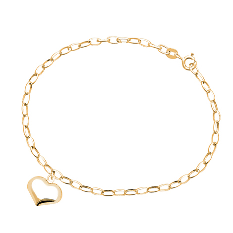 Bracciale donna con cuoricino in oro 18kt