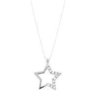 girocollino donna stella oro bian. 18kt e zirconi