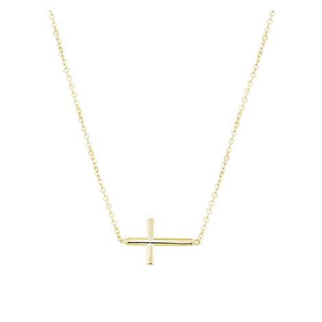 Girocollino unisex con croce sacra in oro 18kt