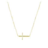 girocollino unisex con croce sacra in oro 18kt