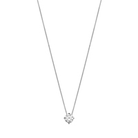 girocollo donna punto luce oro bianco 18kt e zirc.