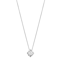 girocollo donna punto luce oro bianco 18kt e zirc.
