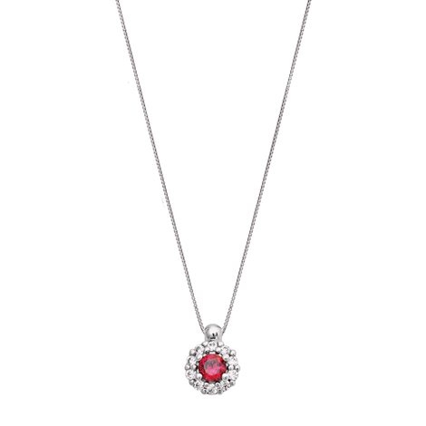 Girocollino donna con centrale in oro bianco 18kt