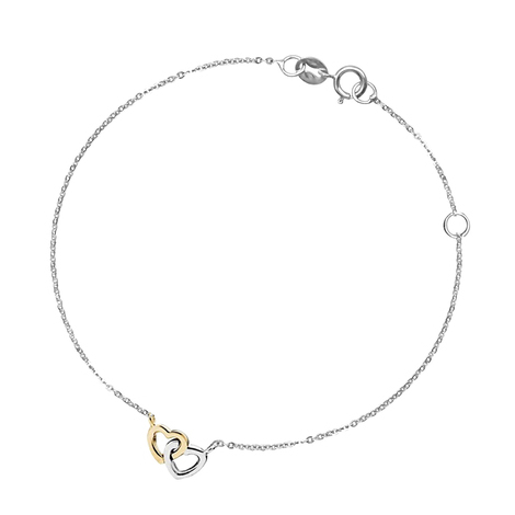 Bracciale donna cuori intrecciati in oro 18kt