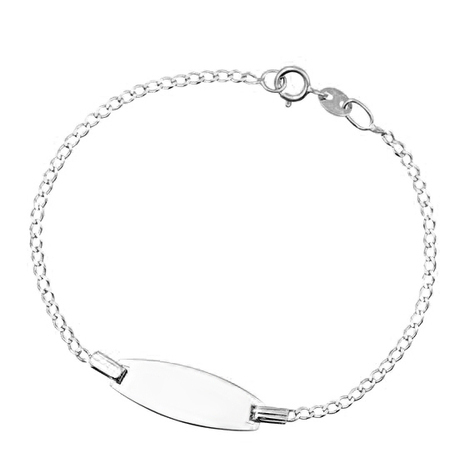 Bracciale bimbo con tarchetta in oro bianco 18kt