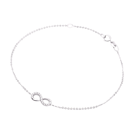 Bracciale donna infinito in oro bianco 18kt e zirc