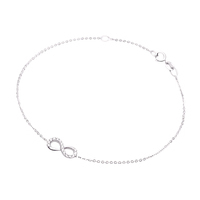 bracciale donna infinito in oro bianco 18kt e zirc
