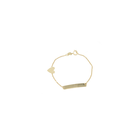 Bracciale in oro 18Kt con targhetta e cuore