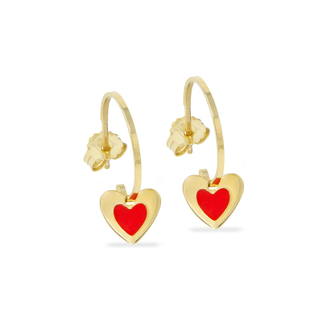 Orecchini in Oro18kt a semicerchio con cuore