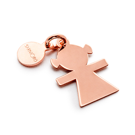 Charm in argento e pvd oro rosa "Bimba"