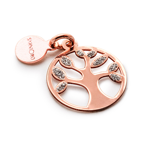 Charm in argento pvd oro rosa "Tree Of Life"