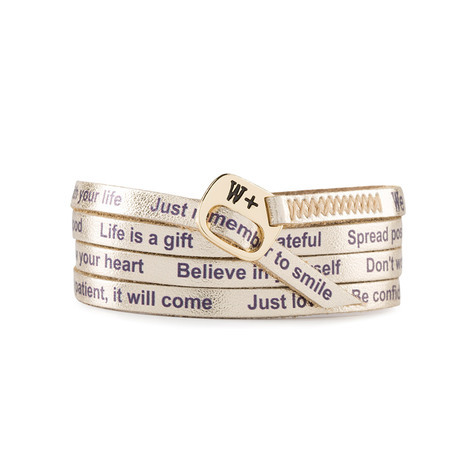 Bracciale unisex in pelle con frase