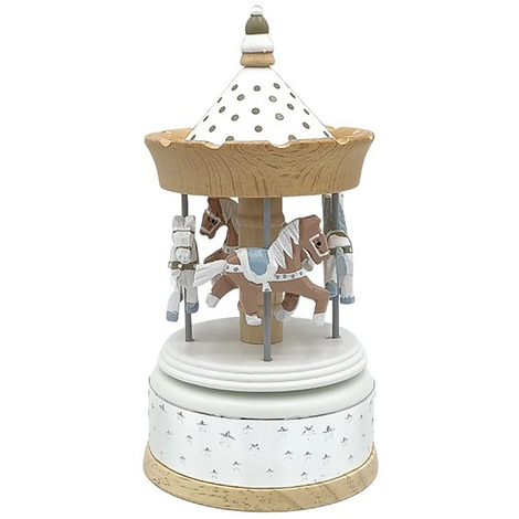 Giostra cavalli carillon in legno con stelline