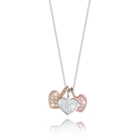 Collana FLORENCE in ottone con ciondoli cuore