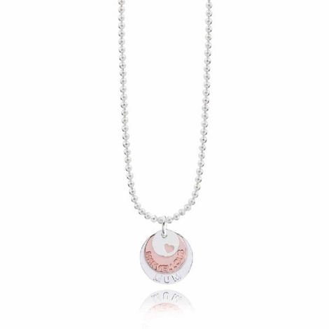 Collana KLIO COIN in ottone con piastrina rosa