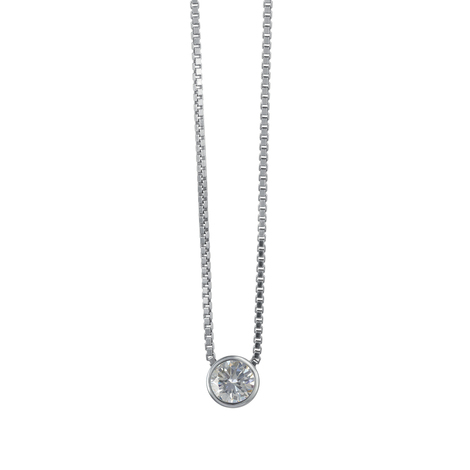Girocollo in argento con cristallo bianco