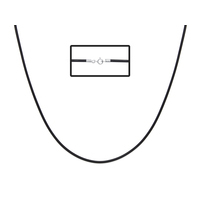 collana in caucci nero con chiusura in oro bianco