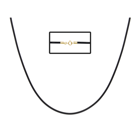 Collana in caucciù nero con chiusura in oro18kt