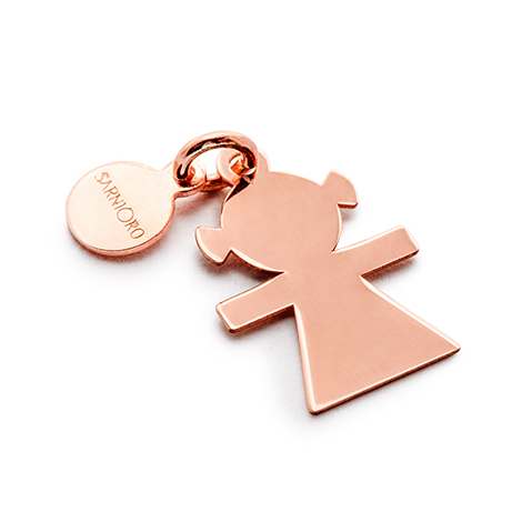 Charm Bimba in argento rose gold