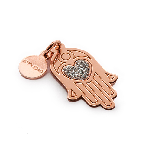Charm Mano di Fatima in argento pvd gold rose
