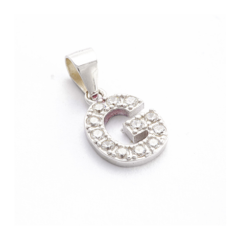 Charm in argento e zirconi lettera G