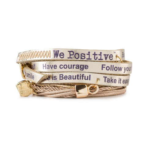 Bracciale donna in pelle con frase