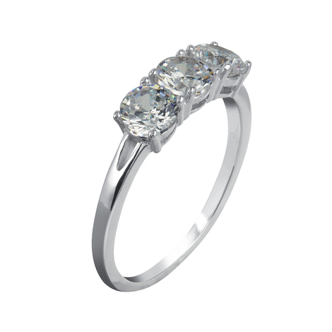 Anello trilogy in argenti con cristalli
