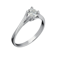 anello solitario in argento con cristallo