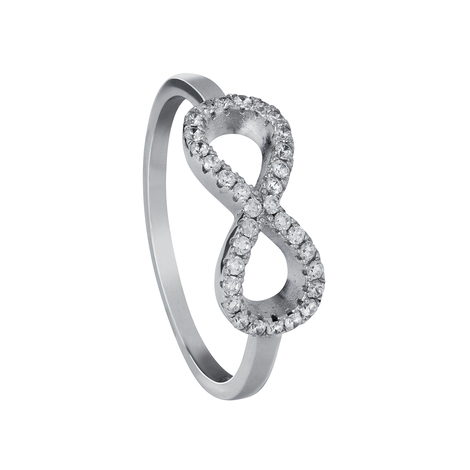 Anello in argento infinito con zirconi bianchi 
